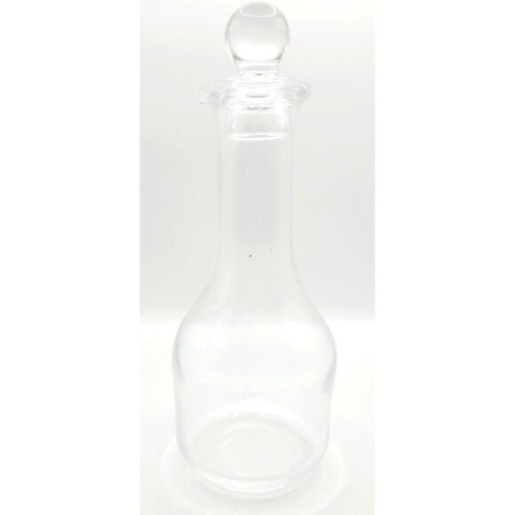 Set Of 2 Clear Glass Decanters Oil & Vinegar Cruets With Stopper And Pour Spout - Picture 4 of 9